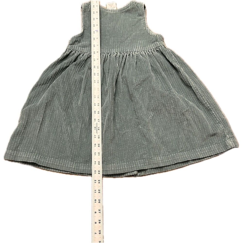 Vintage Girls OshKosh B'Gosh Green Floral‎ Corduroy Dress Jumper 6 - Picture 2 of 5